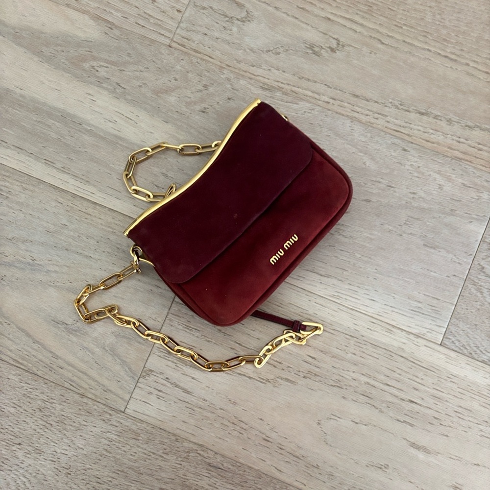 Miu Miu Burgundy and Gold Bag
